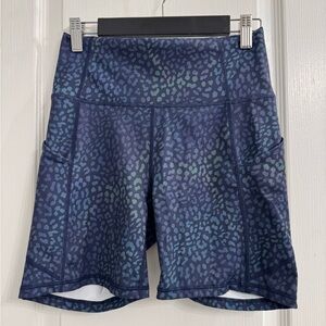 Fabletics Blue and Green Athletic Shorts High-Performance Stretch